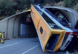 El espectacular accidente del autobús de la C-32