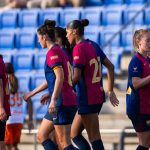 El Barça Femenino celebra la goleada de pretemporada contra el Montpellier