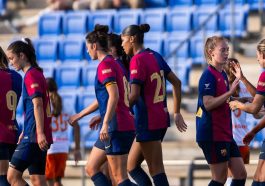 El Barça Femenino celebra la goleada de pretemporada contra el Montpellier