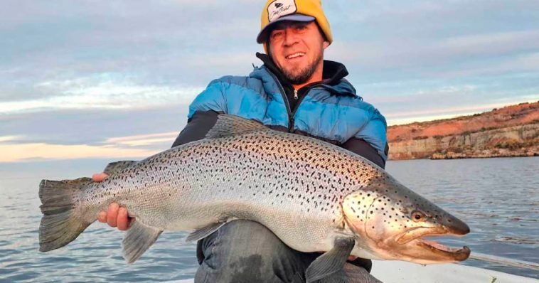 «La trucha del año»: Así pescó una de 11 kilos en un lago de Neuquén, al norte de la Patagonia