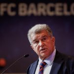 Joan Laporta, presidente del Barça, en un acto celebrado en el Auditori 1899