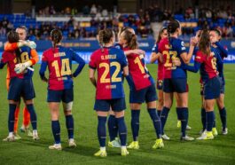 El Barça Femenino festeja el triunfo en la Champions League contra el St. Polten