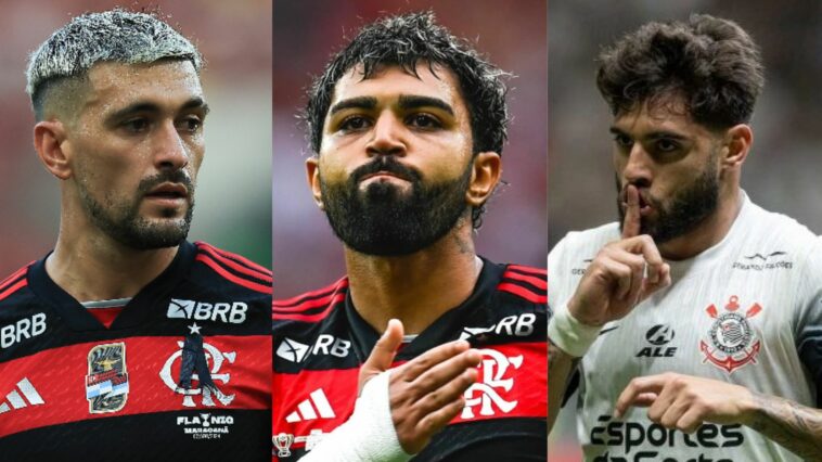 Gabigol, Arrascaeta e Yuri Alberto elegem potências do Brasil para 2025