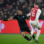 AMSTERDAM, NETHERLANDS - DECEMBER 12: Pedro Rodriguez of SS Lazio in actionj during the UEFA Europa League 2024/25 League Phase MD6 match between AFC Ajax and S.S. Lazio at Johan Cruijff Arena on December 12, 2024 in Amsterdam, Netherlands. (Photo by Marco Rosi - SS Lazio/Getty Images)