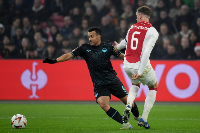 AMSTERDAM, NETHERLANDS - DECEMBER 12: Pedro Rodriguez of SS Lazio in actionj during the UEFA Europa League 2024/25 League Phase MD6 match between AFC Ajax and S.S. Lazio at Johan Cruijff Arena on December 12, 2024 in Amsterdam, Netherlands. (Photo by Marco Rosi - SS Lazio/Getty Images)