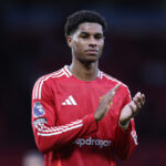 Marcus Rashford of Manchester United after the Premier League match between Manchester United FC and Everton FC at Old Trafford on December 01, 2024 in Manchester, England. (Photo by Alex Livesey/Getty Images)