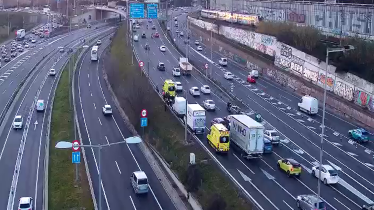 Accidente en el nudo de la Trinitat de Barcelona