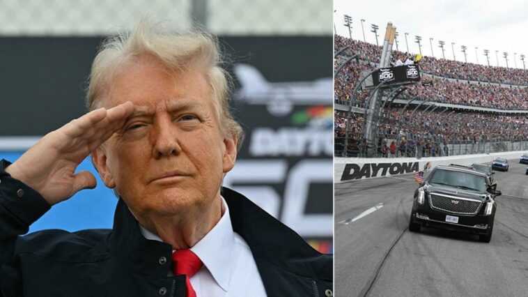 Donald Trump causa sensación en la Daytona 500: ovación y vuelta en ‘La Bestia’