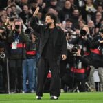 Former Real Madrid player Marcelo waves to supporters before the start of the Spanish league football match between Real Madrid CF and Club Atletico de Madrid at Santiago Bernabeu Stadium in Madrid on February 8, 2025. (Photo by JAVIER SORIANO / AFP)